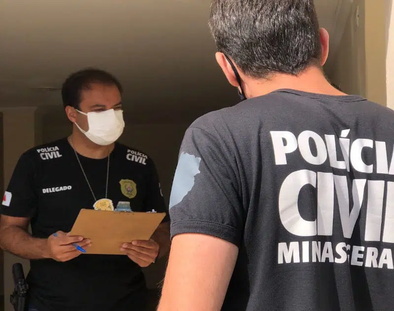 Polícia Civil de Minas Gerais em operação contra golpe de criptomoedas