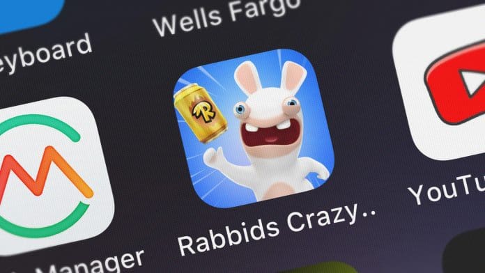 Rabbids Crazy Rush da Ubisoft em uma tela de iPhone