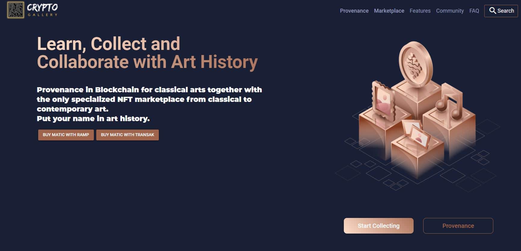 Plataforma em Blockchain com Provenance e NFTs de Coleções de Obras de Arte Consagradas