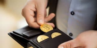 moeda digital de ouro em carteira
