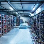 Fazenda de mineração de criptomoedas.