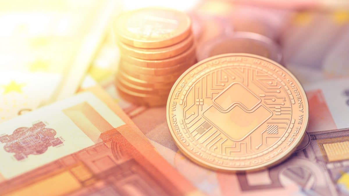 Criptomoeda Waves brilhando