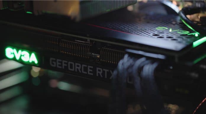 Placa de vídeo GeForce RTX 3080 da NVIDIA.