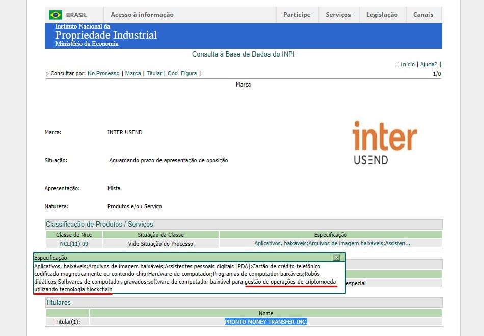 Empresa do Banco Inter registra marca com suporte às criptomoedas - INPI