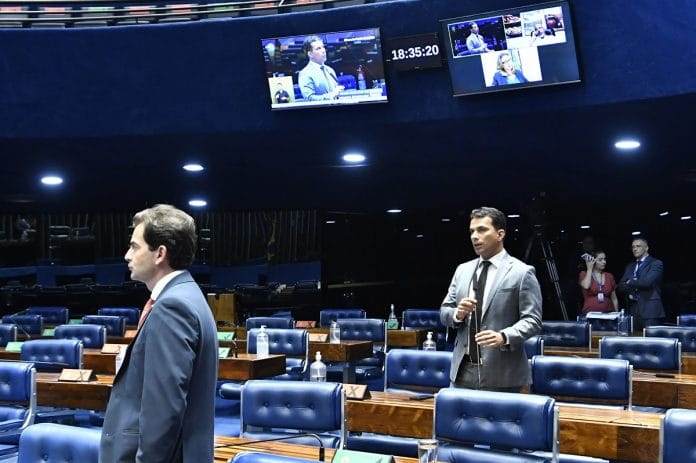 Plenário do Senado Federal durante sessão deliberativa ordinária semipresencial no dia 12 de abril de 2022