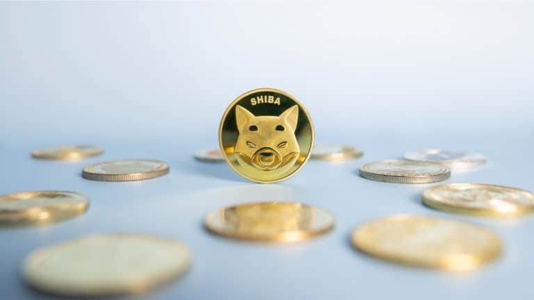 Criptomoeda Shiba Inu em meio a outras moedas