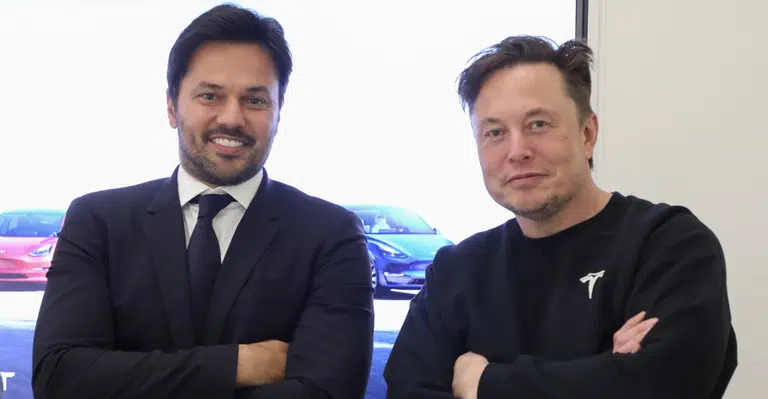 Elon Musk com ministro Fário Farias do Brasil
