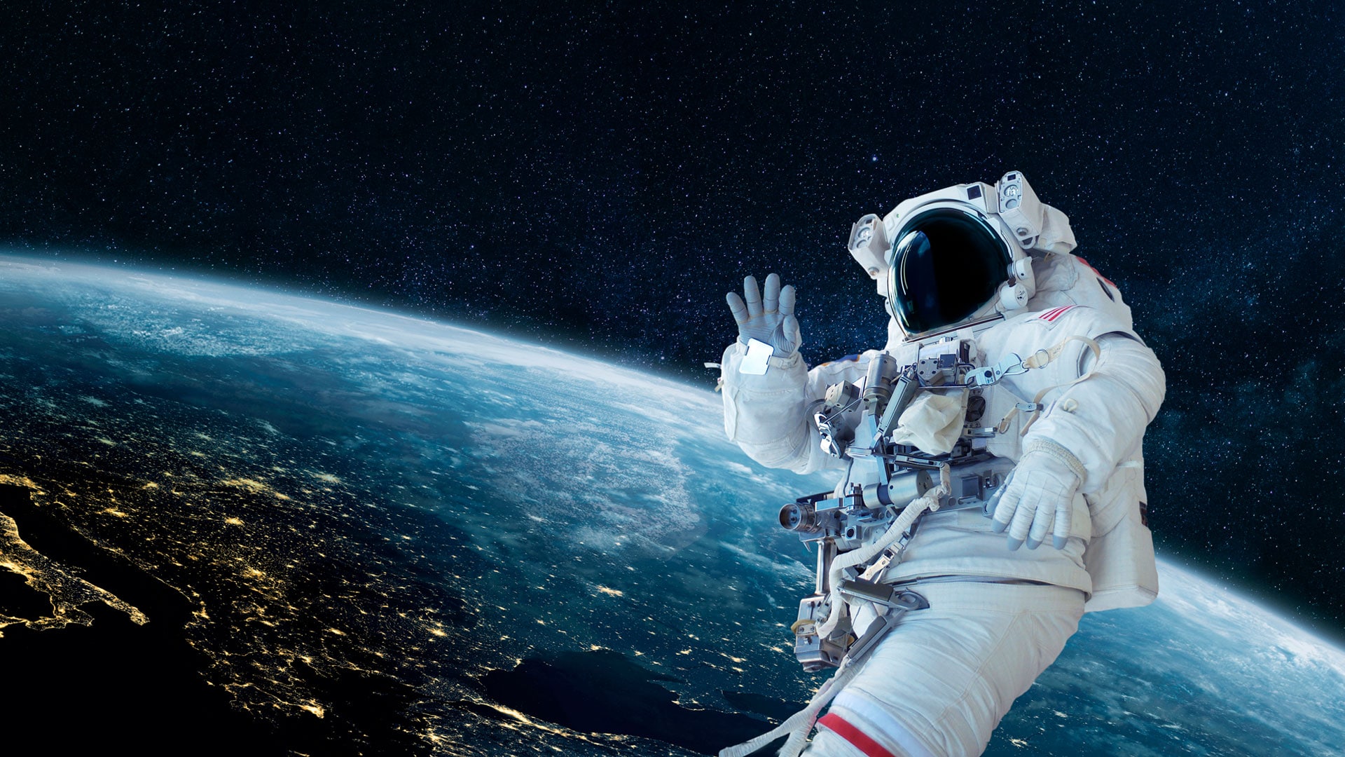 Astronauta em viagem ao espaço.
