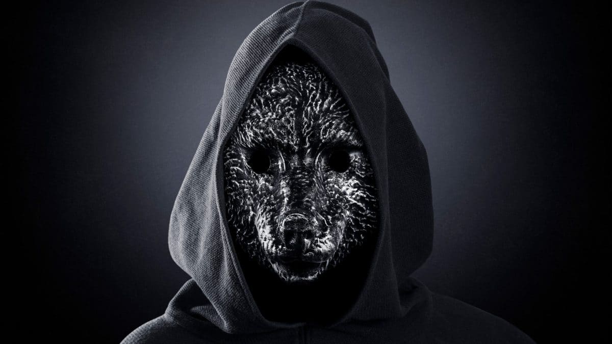 Cabeça de lobo defi com capuz
