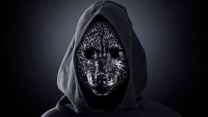 Cabeça de lobo defi com capuz