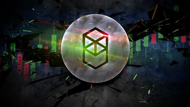 Criptomoeda Fantom em gráfico colorido