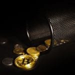 Dinheiro Bitcoin caído