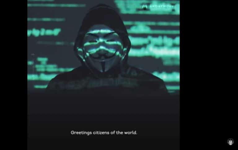 Mensagem enviada para Do Kwon pelo Anonymous
