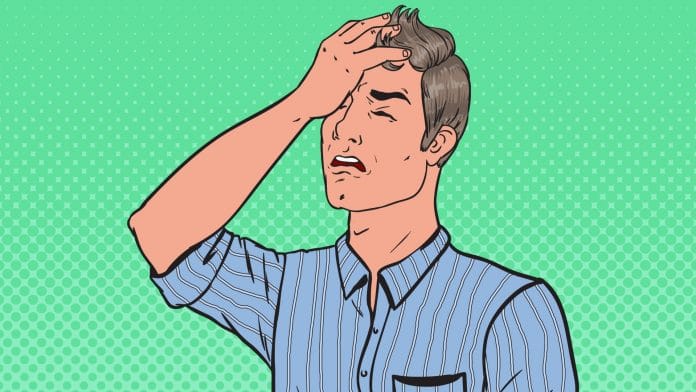 NFT de um homem com mão na cabeça