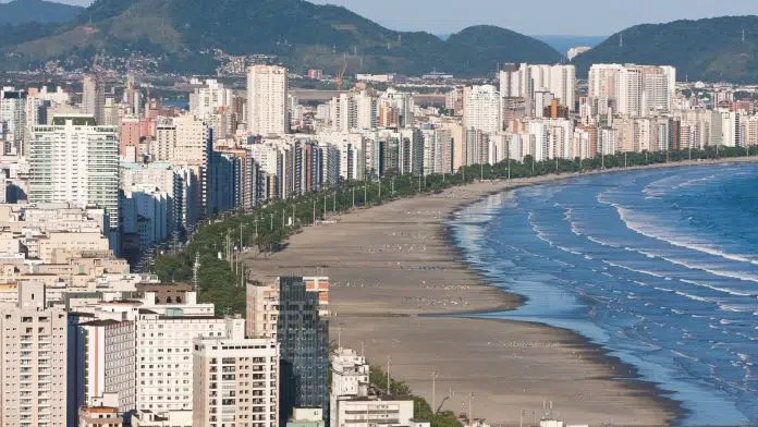 Vista aérea de Santos, Brasil