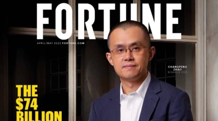 CEO da Binance apareceu na capa da Fortune como um bilionário em 2022
