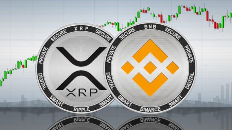 Criptomoedas XRP e BNB próximas de gráficos