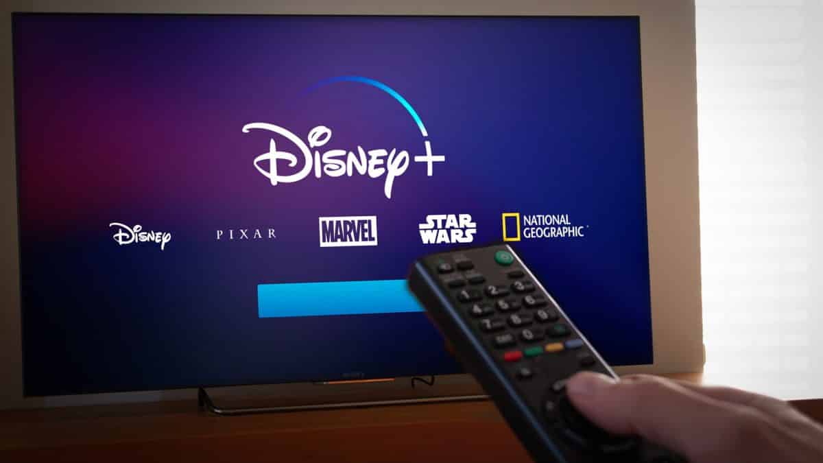 Pessoa acessando serviço de streaming da Disney