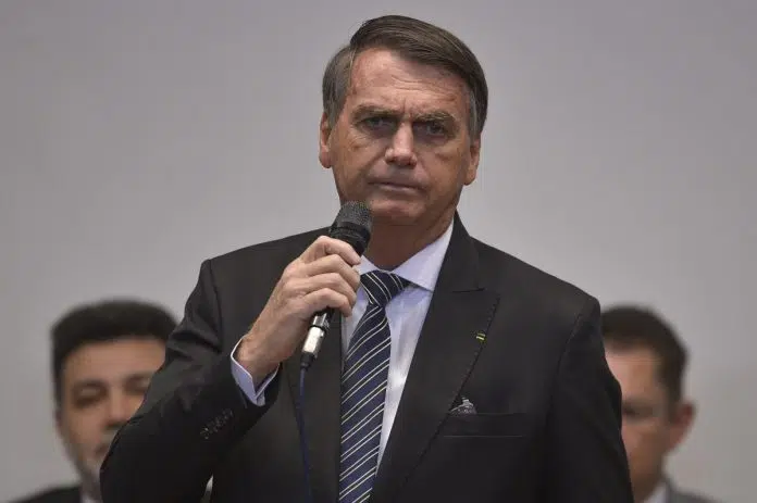 Presidente Jair Bolsonaro do Brasil, em 2022 durante discurso