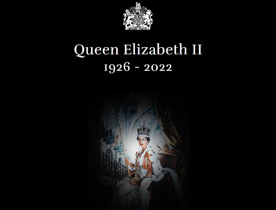 Official website of the British monarchy confirms the death of Queen Elizabeth II