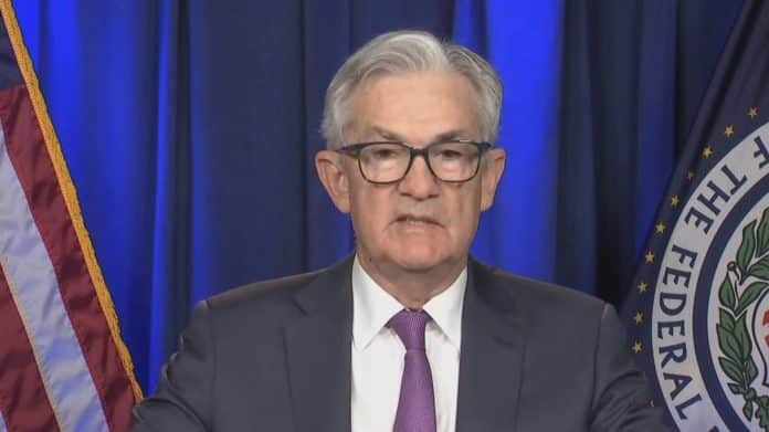 Jerome Powell, presidente do Fed, em conferência sobre moedas digitais.