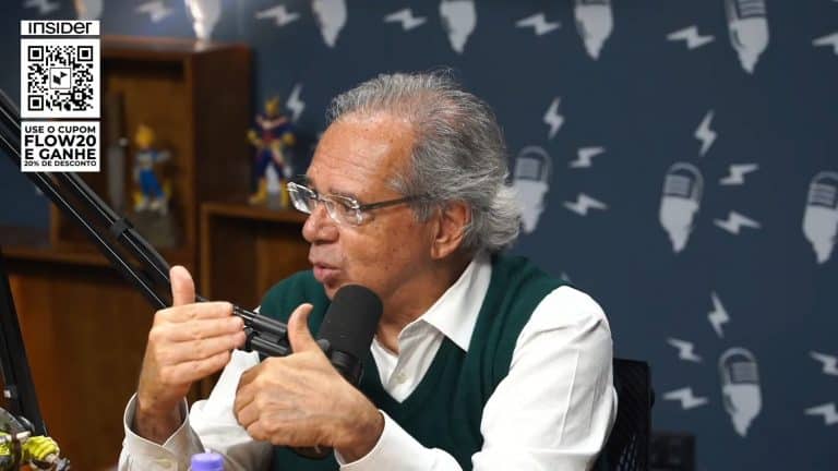 Paulo Guedes, Ministro da Economia do Brasil, falando sobre blockchain e Bitcoin no Flow Podcast.