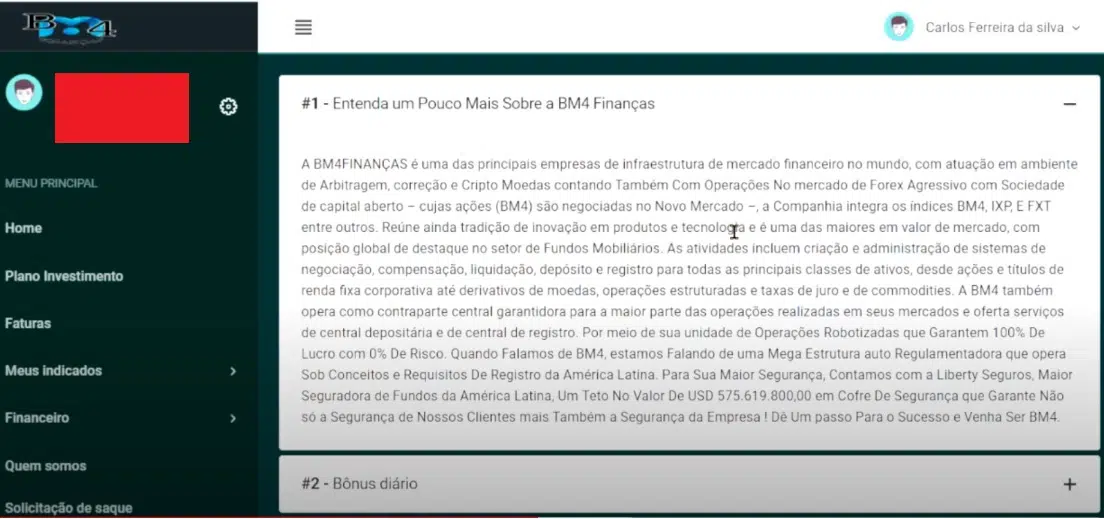 BM4 Finanças contrato