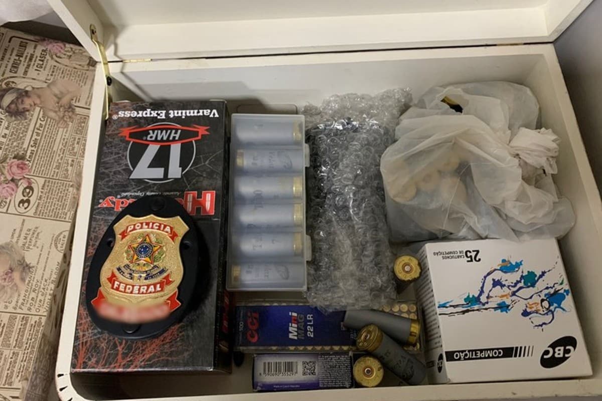Armas e balas apreendidos pela PF em Operação Cripta