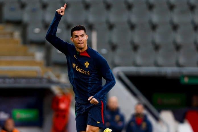 Cristiano Ronaldo em partida pela Seleção de Portugal
