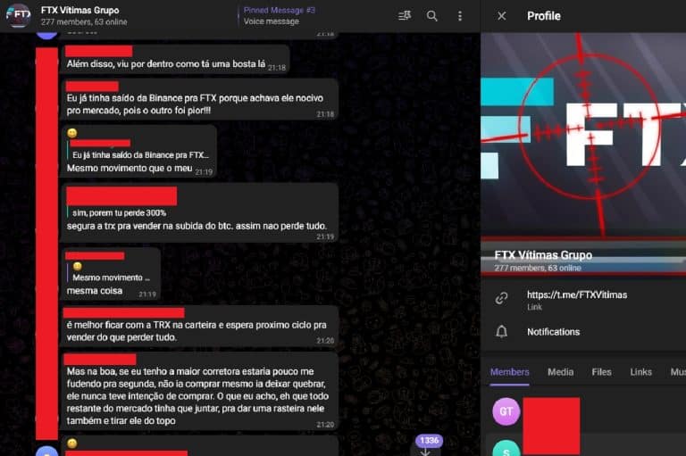 FTX vítimas Telegram