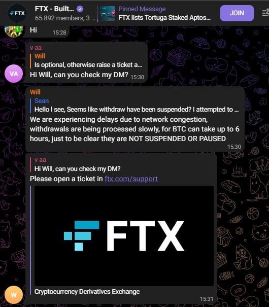 Suporte da FTX indica que saques estão demorando e pede calma aos clientes