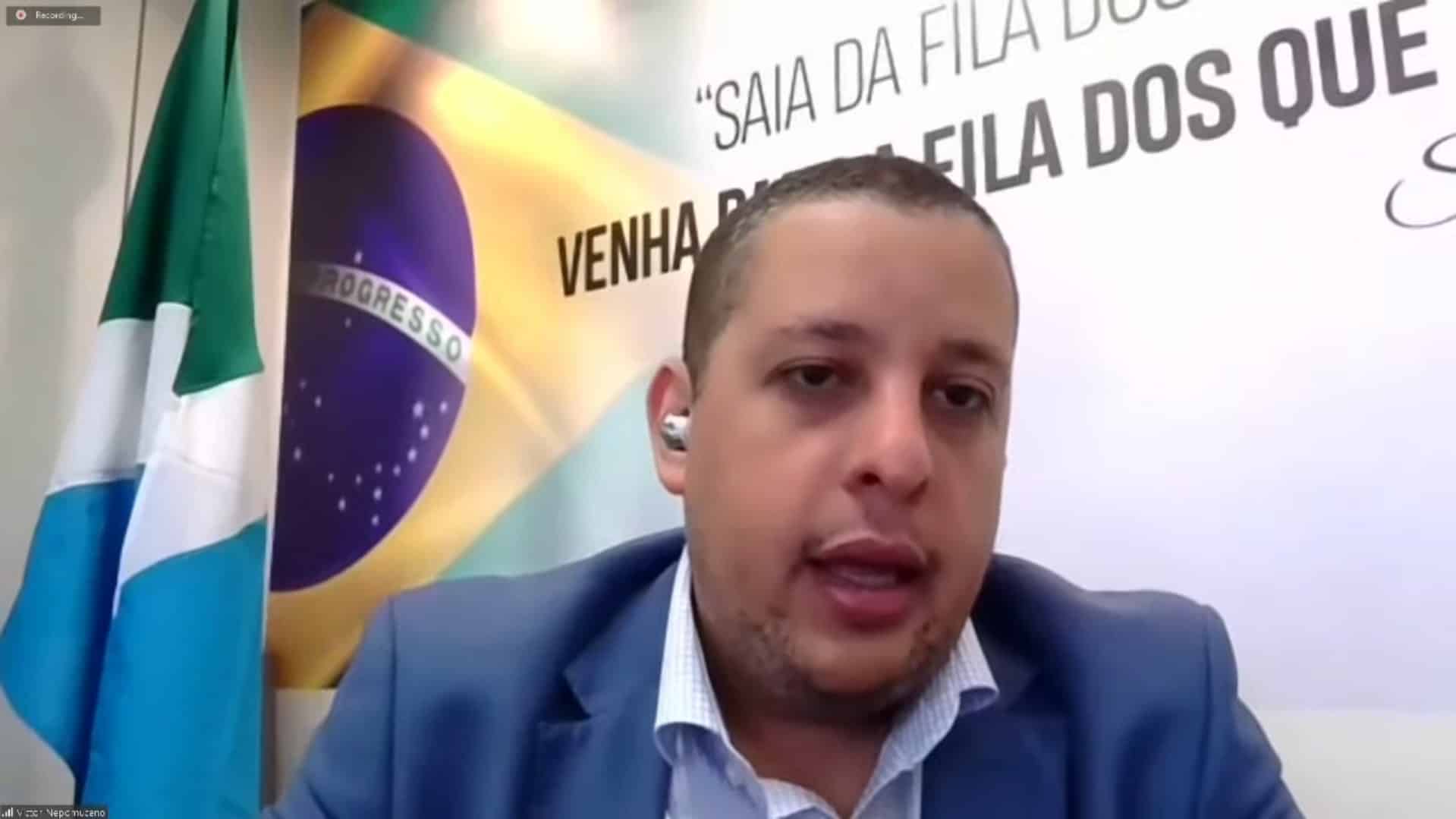 Victor Nepomuceno, membro da OAB e secretário parlamentar do Senado Federal. Fonte: YouTube/Reprodução.