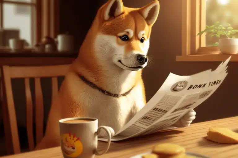 Símbolo da criptomoeda meme Bonk Inu, que disparou nos últimos dias, utiliza imagem da raça de cachorros Shiba Inu