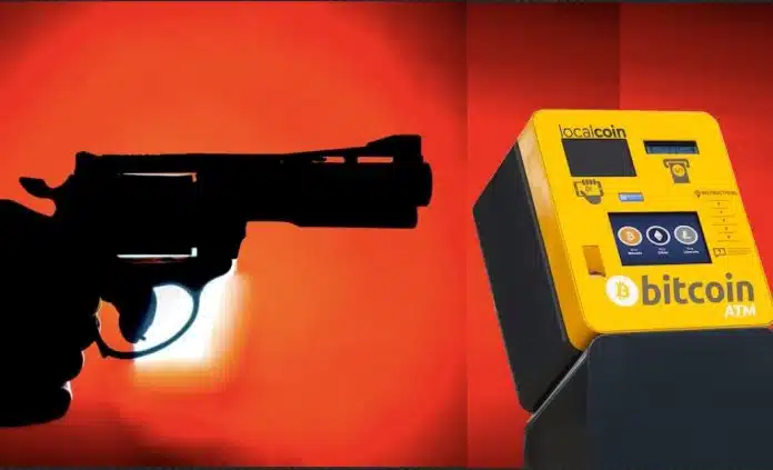 Arma apontada Bitcoin ATM