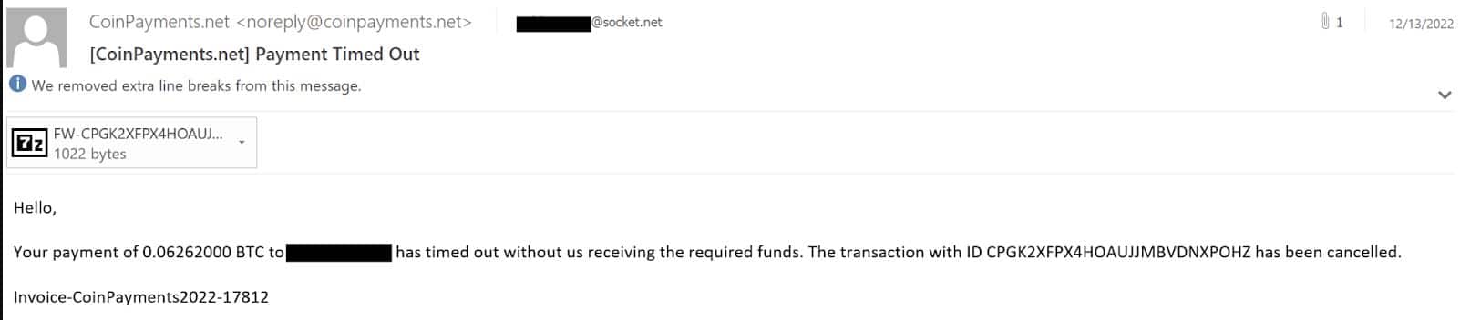 Exemplo email phising