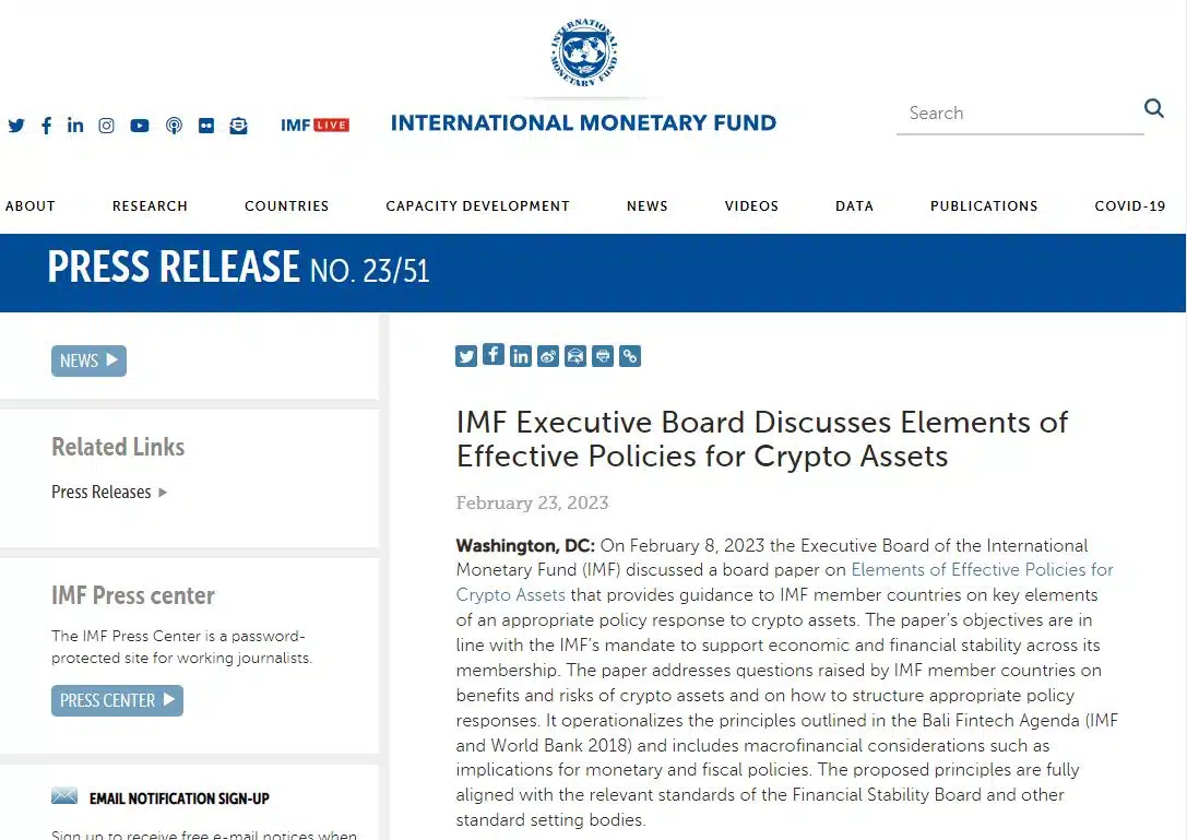 FMI plano contra criptomoedas