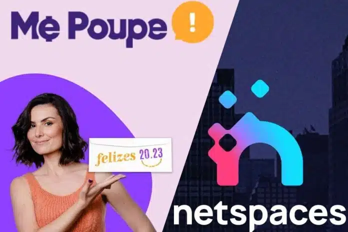 Nathalia Arcuri, fundadora da Me Poupe, ao lado de ícone da Netspaces