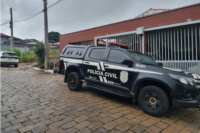 Viatura da Polícia Civil de Goiás em Operação contra suspeito de sequestro envolvendo criptomoedas