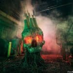 Skull of Satoshi (Caveira de Satoshi), escultura criada por Von Wong e Greenpeace para expor os malefícios da mineração de Bitcoin. Fonte: Von Wong/Reprodução.