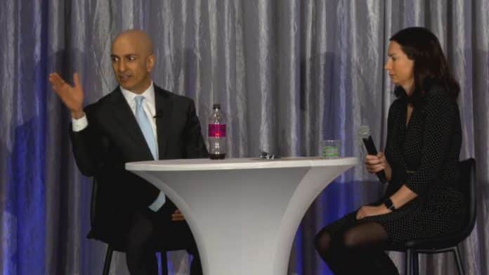 Neel Kashkari, presidente do Fed de Mineápolis, falando sobre Bitcoin e criptomoedas.