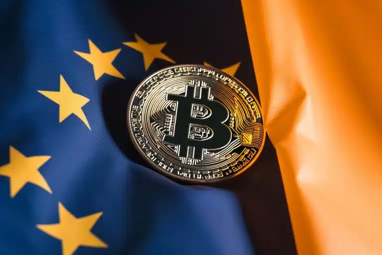 União Europeia e Bitcoin. Midjourney.