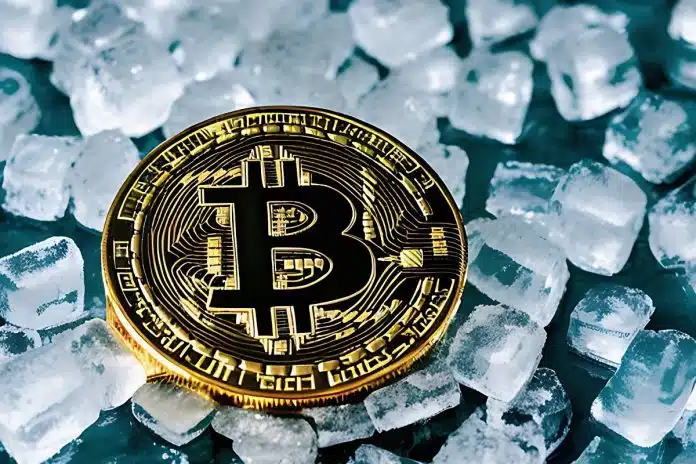 Bitcoin sobre gelo