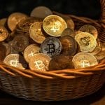 Cesta de bitcoins. Midjourney.
