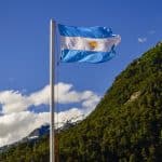 Bandeira da Argentina em destaque