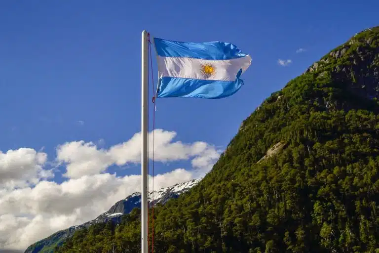Bandeira da Argentina em destaque