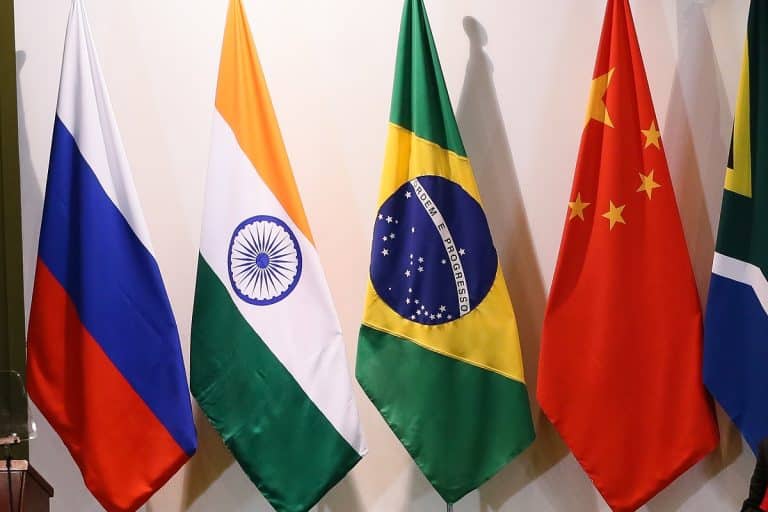 Bandeiras dos países do BRICS