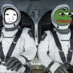 Meme Pepe e Wojak com vestes de astronauta