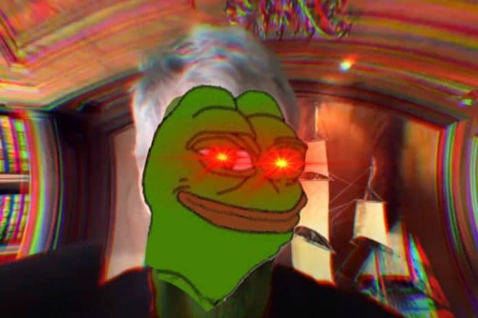 Pepe com olho de raio laser