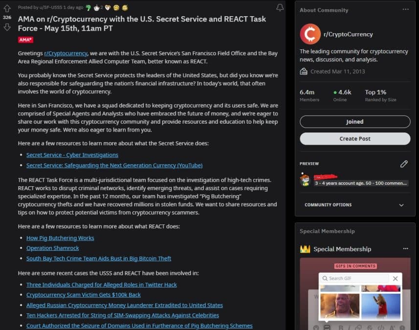 Serviço Secreto AMA Reddit