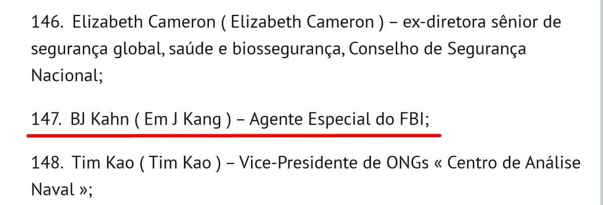 BJ Kang, chefe de investigações da corretora Binance, em lista de sancionados pela Rússia. Fonte: Ministério das Relações Exteriores a Federação Russa. Tradução automática.